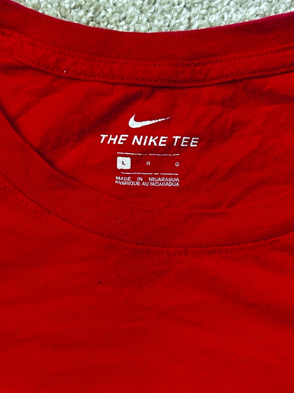 Nike Red Short Sleeve Crewneck Tee